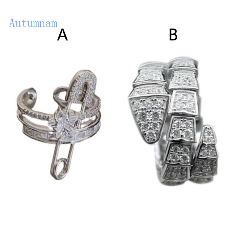 Nhẫn Đeo Tay Hai Lớp Dáng Chữ A Thời Trang Cho Nữ