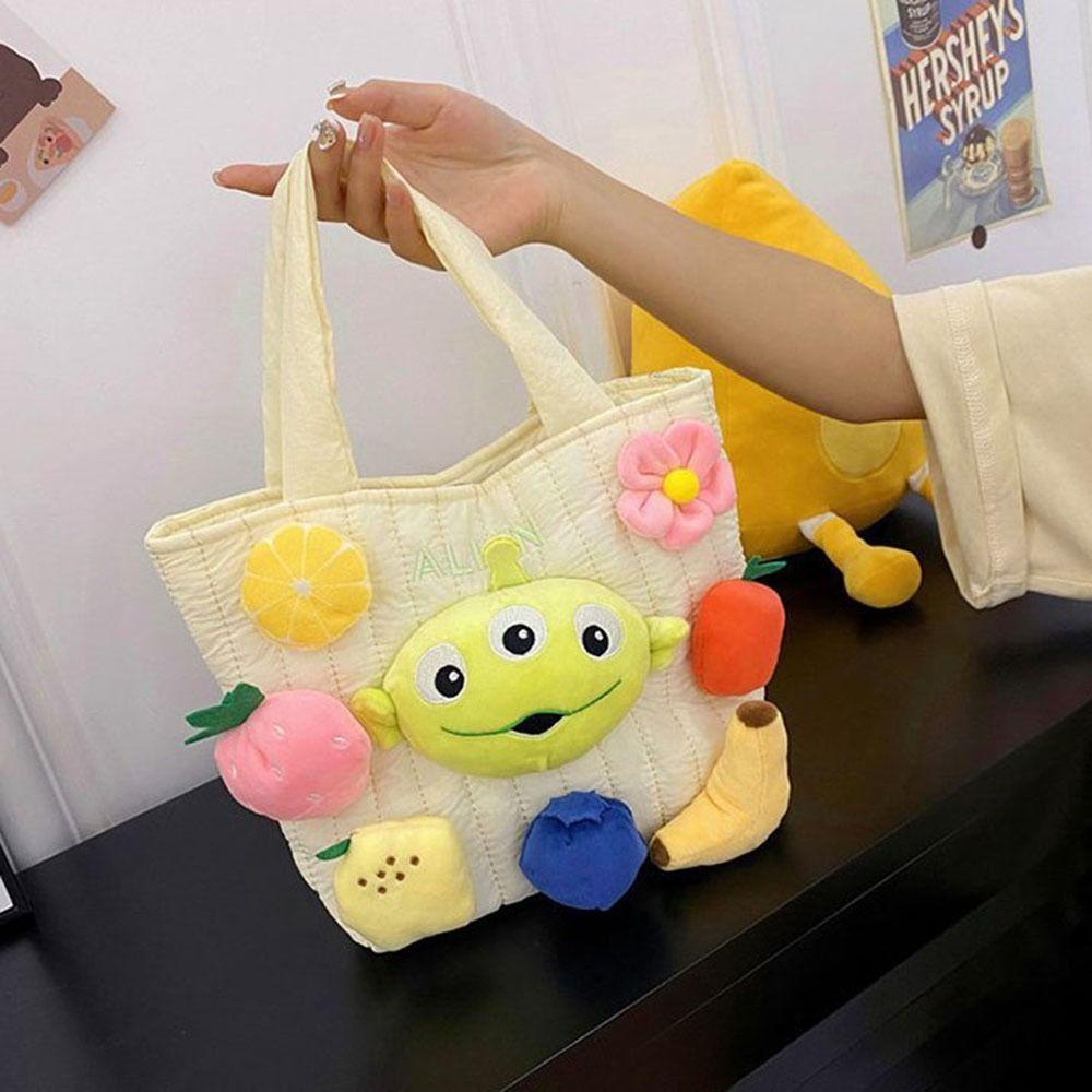 FALLFORBEAUTY Túi Đeo Chéo Hình Gấu / Dâu Tây Hoạt Hình Cỡ Lớn Bằng Lông Cho Nữ