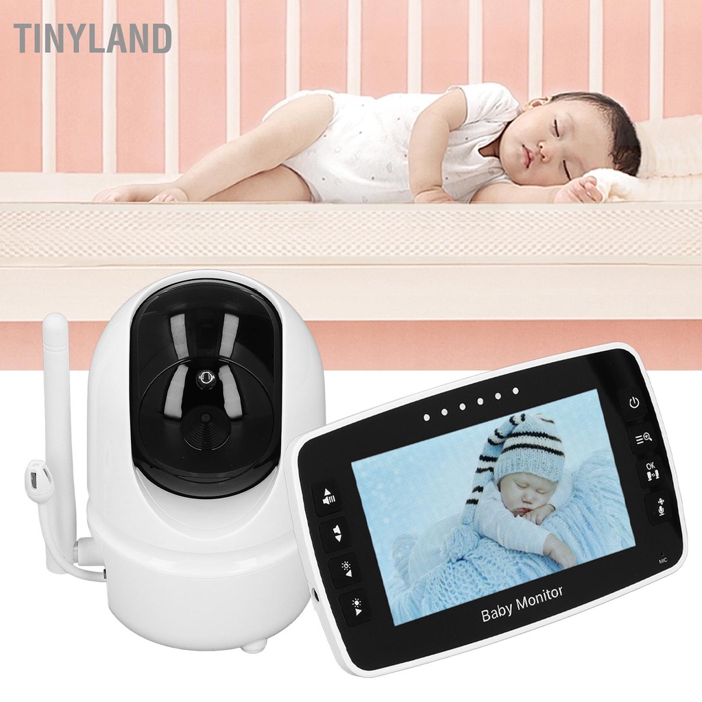 TinyLand Video 4.3Inch Baby Monitor Màn hình IPS không dây 2X Hiển thị nhiệt độ Tầm nhìn ban đêm 2 chiều Camera giữ trẻ 100‑240V cmman