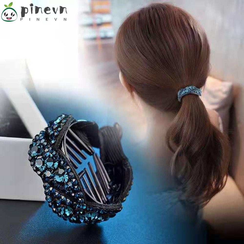PINEVN Set 2 Kẹp Tóc Càng Cua Đính Đá Pha Lê Lấp Lánh Chất Lượng Cao