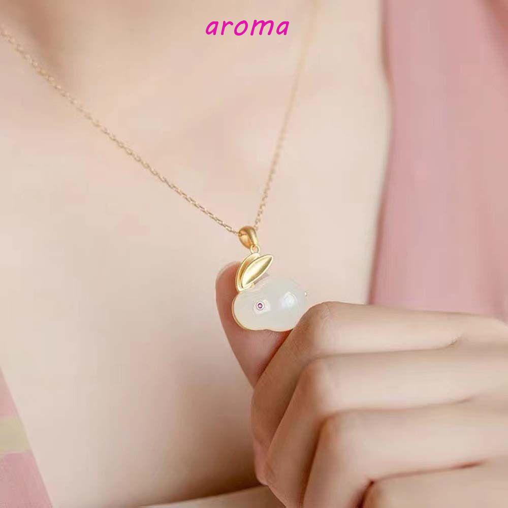 AROMA Vòng cổ Mặt Thỏ Phong Cách Trung Hoa Thời Trang