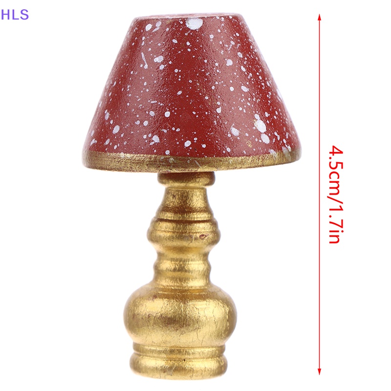 Mô Hình Đèn Bàn Màu Đỏ Phong Cách Retro Dành Cho Nhà Búp Bê 1: 12