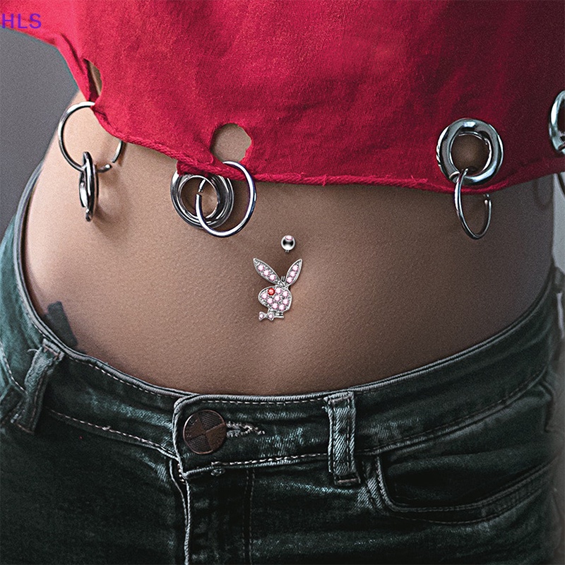 Khuyên Rốn Hình Thỏ Hoạt Hình Bằng Thép Không Gỉ