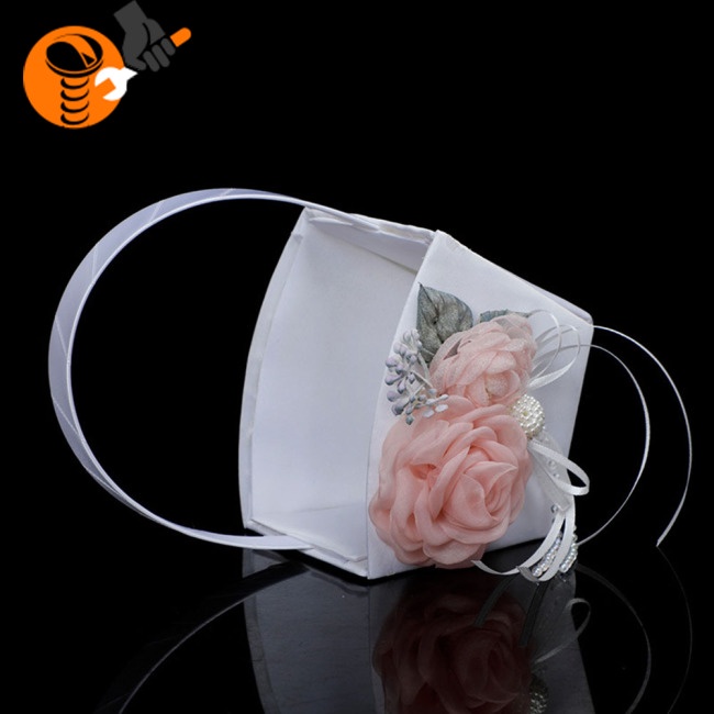 Giá Đỡ Vòng Hoa Ruy Băng Đính Ngọc Trai Lãng Mạn Dùng Trang Trí Đám Cưới