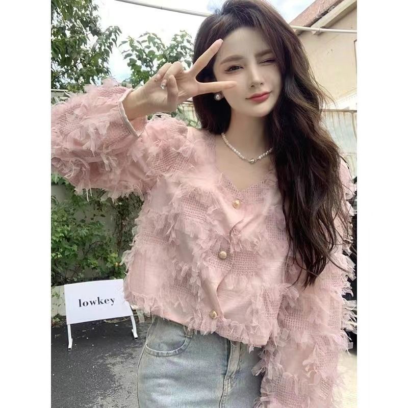 Áo Cardigan Tay Dài Thiết Kế Tua Rua Phong Cách Mới 2022 Cho Nữ