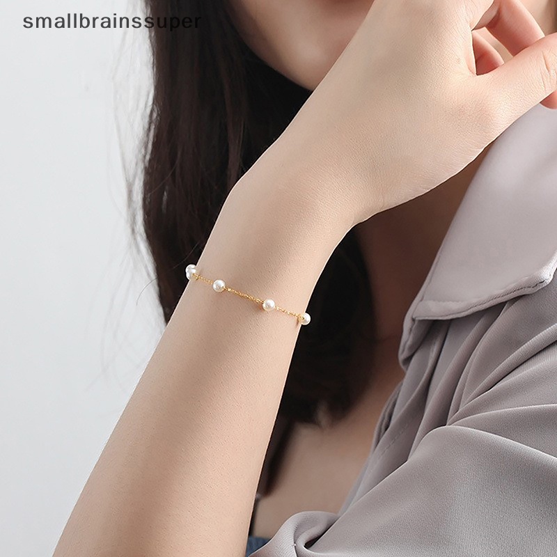 Vòng Tay Chuỗi Hạt Màu Vàng / Bạc Phong Cách Đường Phố Đơn Giản Thời Trang Cho Nữ SBS