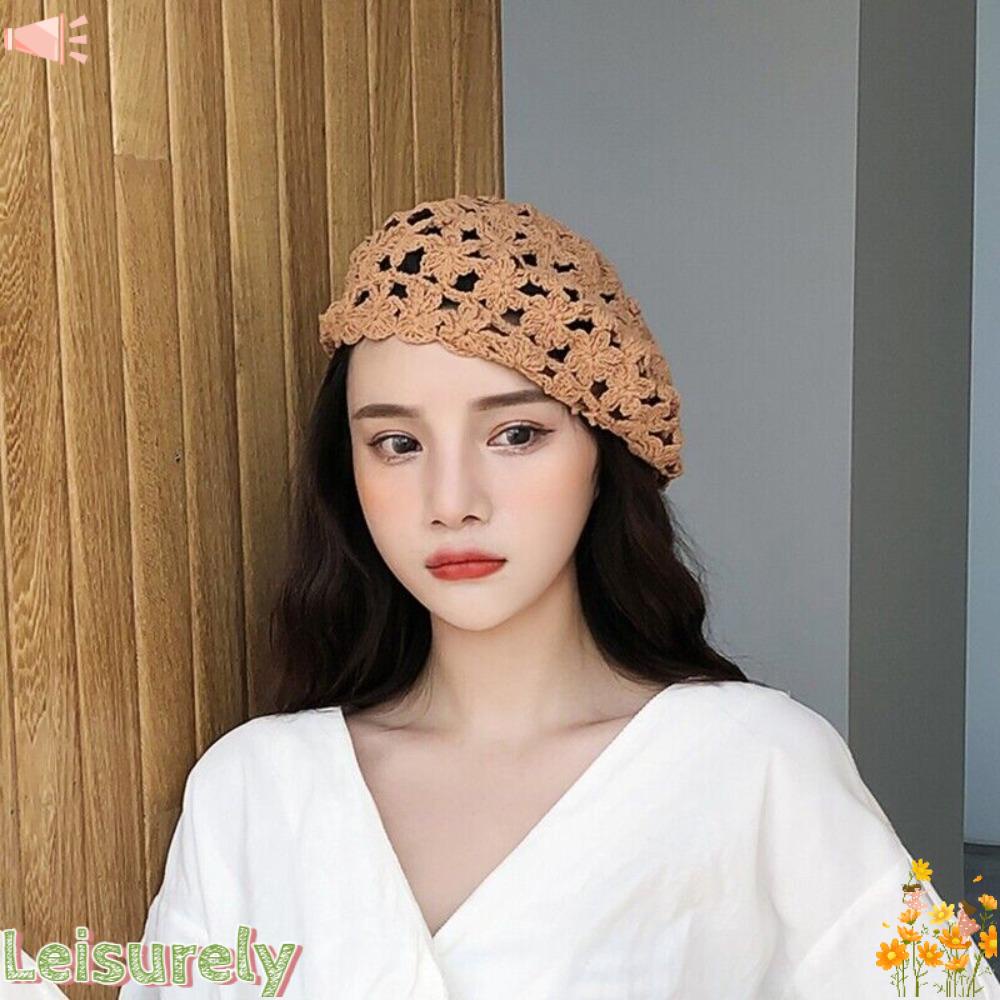 LEILY Mũ Beret Cotton Mềm Mại Co Giãn Thời Trang Mùa Hè