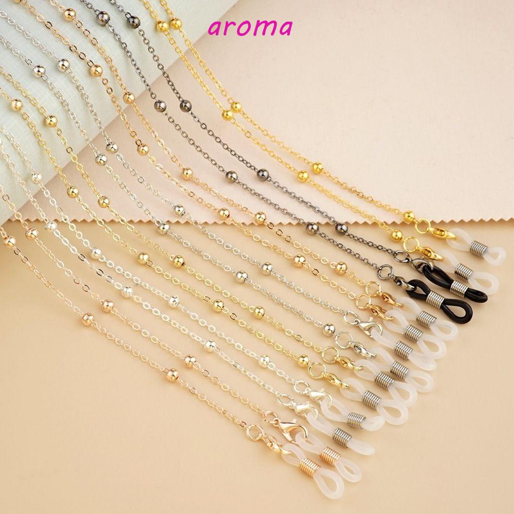 AROMA Dây Đeo Mắt Kính Bằng Kim Loại Màu Sắc Thanh Lịch Chống Thất Lạc