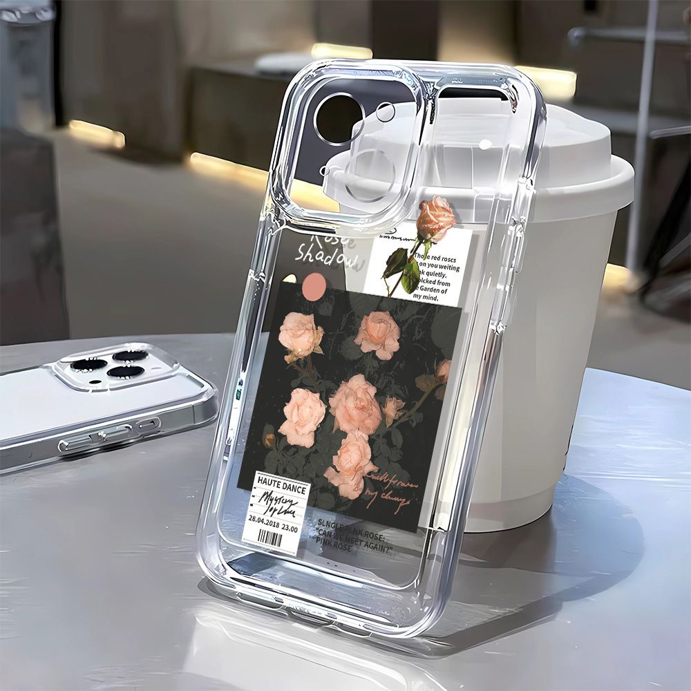 Ốp lưng điện thoại mềm hoa tiết hoa hồng phong cách Retro dành cho Iphone 14 Pro Max 128GB 7 11 13 1