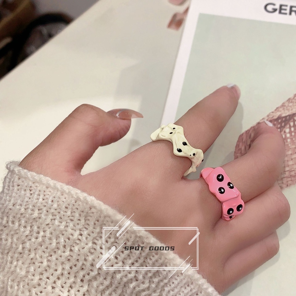 Nhẫn Hở Tráng Men Hình Giọt Nước Nhiều Màu Sắc Dễ Thương