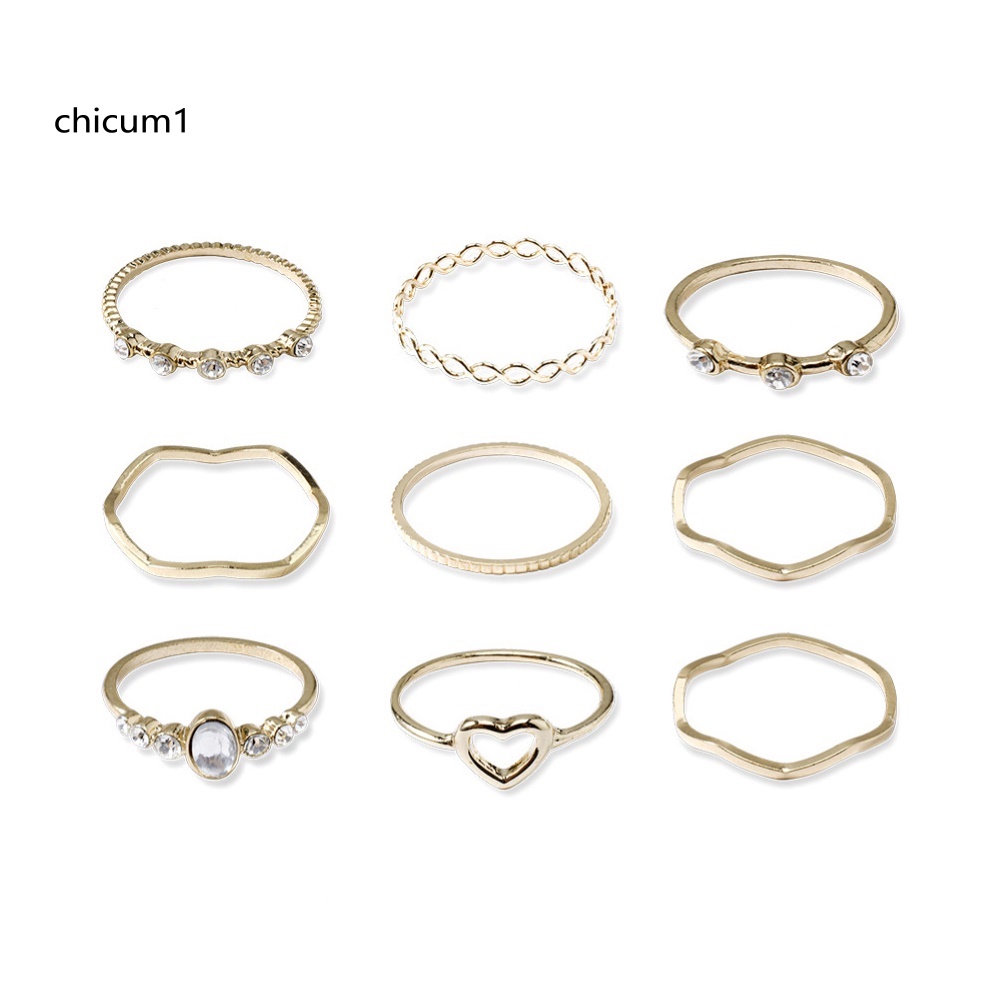 Set 9 Chiếc Nhẫn Thời Trang Cho Nữ