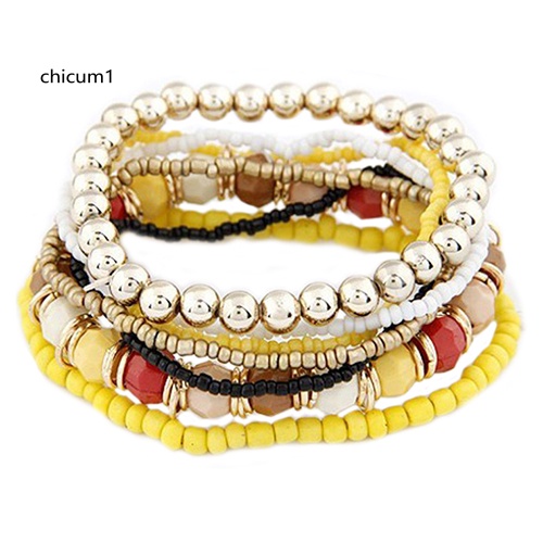 Vòng Tay Chuỗi Hạt Nhiều Lớp Phong Cách Bohomian Cho Nữ