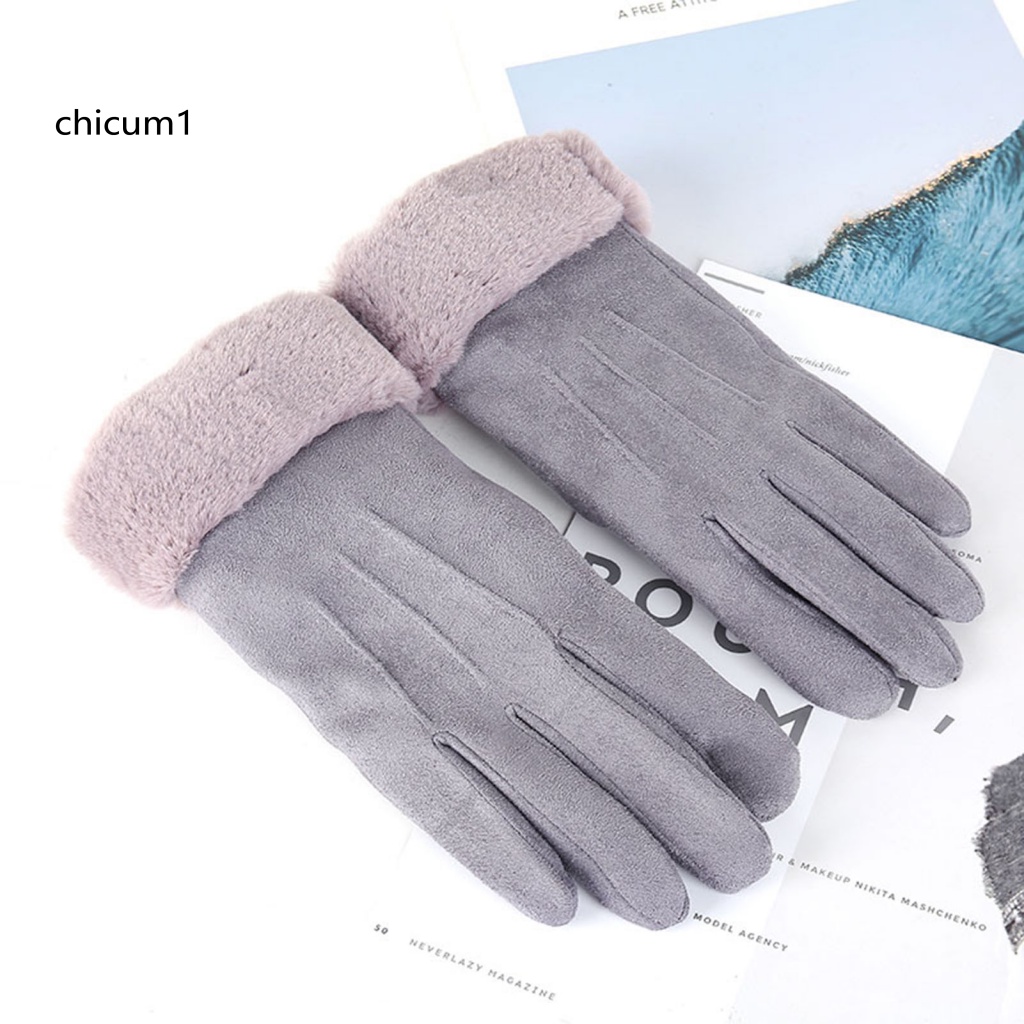 1 Cặp Găng Tay Giữ Ấm Bảo Vệ Ngón Tay Chống Gió Cảm Ứng Dành Cho Nữ