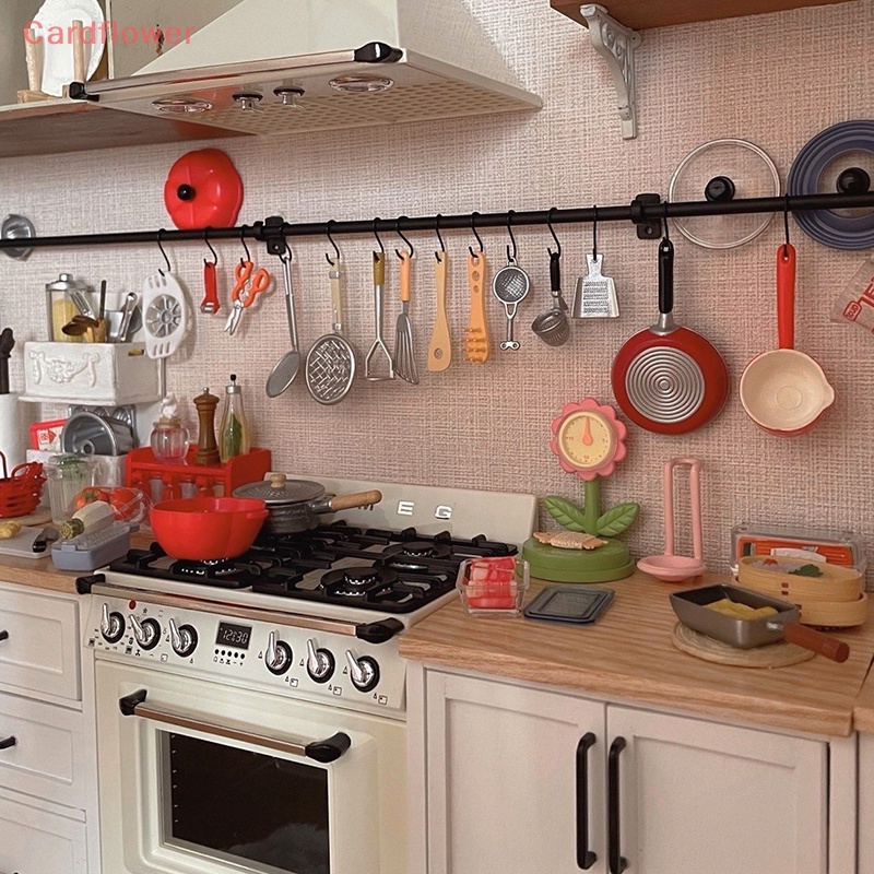 1 Bộ Rèm cửa sổ Có Móc Kim Loại Trang Trí Nhà Búp Bê 1: 12 Mới