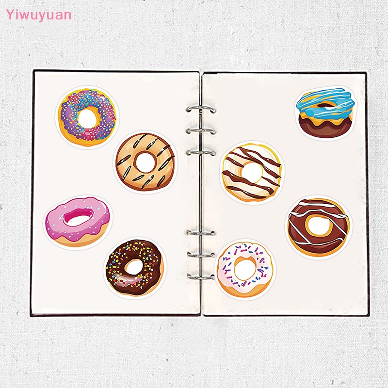 Bộ 50 Miếng Dán Hình Bánh Donut Họa Tiết Graffiti Trang Trí Xe Hơi / Laptop / Sổ Tay / Điện Thoại DIY Mới