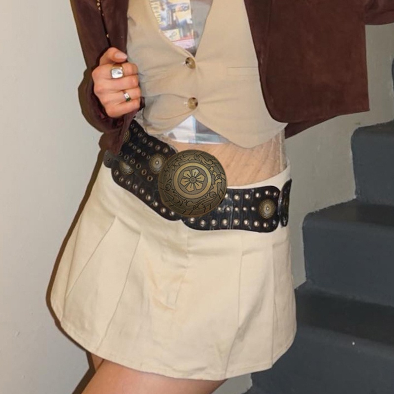 Thắt Lưng Khóa Tròn Điều Chỉnh Được Phong Cách Phương Tây Cho Nam