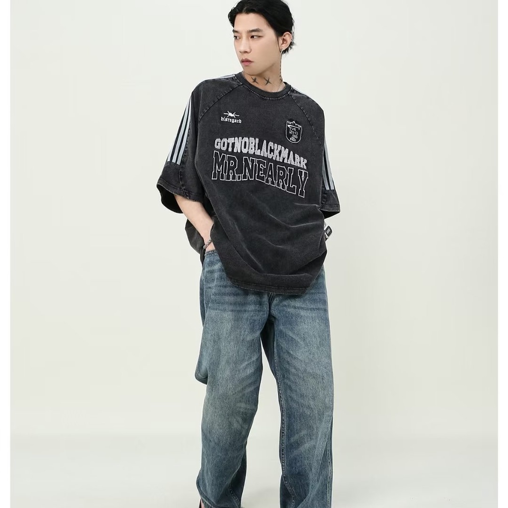 Áo Thun Unisex Tay Ngắn In Hình Phong Cách Đường Phố Cổ Điển Đường Phố Nước Giặt Rửa Được Kiểu Mỹ Mùa Hè Cho Nam Và Nữ