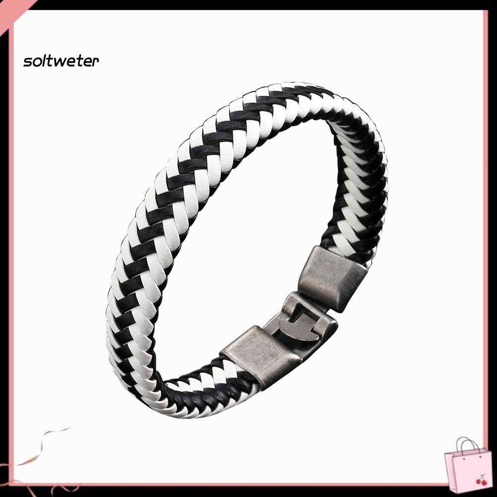 Vòng Tay Bện Dây Giả Da Thời Trang Cho Nam Nữ