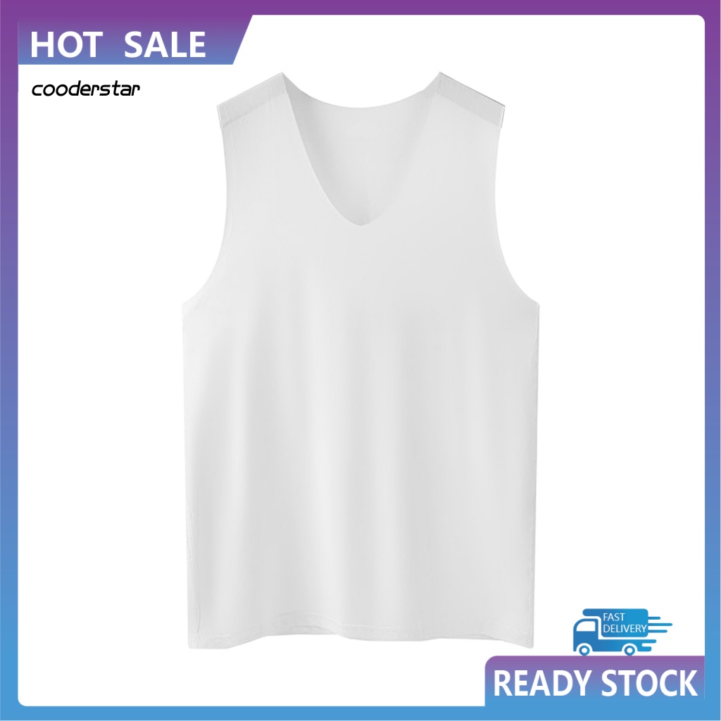 Áo Thun Ba Lỗ Cổ Chữ V Vải Lụa Lạnh Nhanh Khô Thời Trang Cho Nam