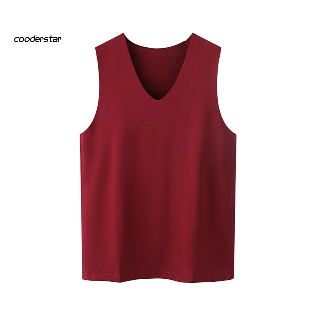 Áo Thun Ba Lỗ Cổ Chữ V Vải Lụa Lạnh Nhanh Khô Thời Trang Cho Nam