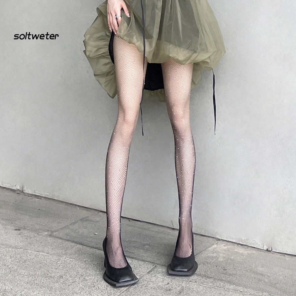 Quần Tất Lưới Mỏng Lưng Cao Màu Sắc Gradient Gợi Cảm