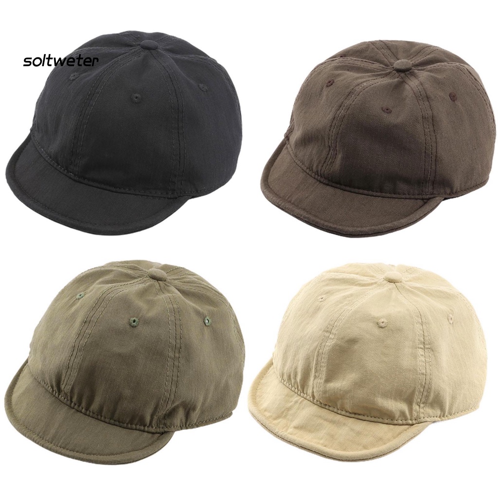 Mũ Lưỡi Trai Màu Sắc Trơn Phong Cách Vintage Dành Cho Nam Và Nữ