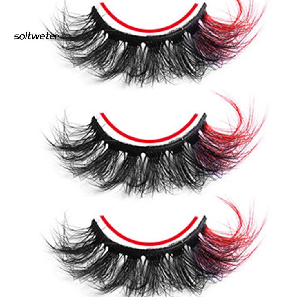 Bộ 5 Cặp Lông Mi Giả Cong Dày Tự Nhiên Màu Sắc Sống Động Dùng Hóa Trang