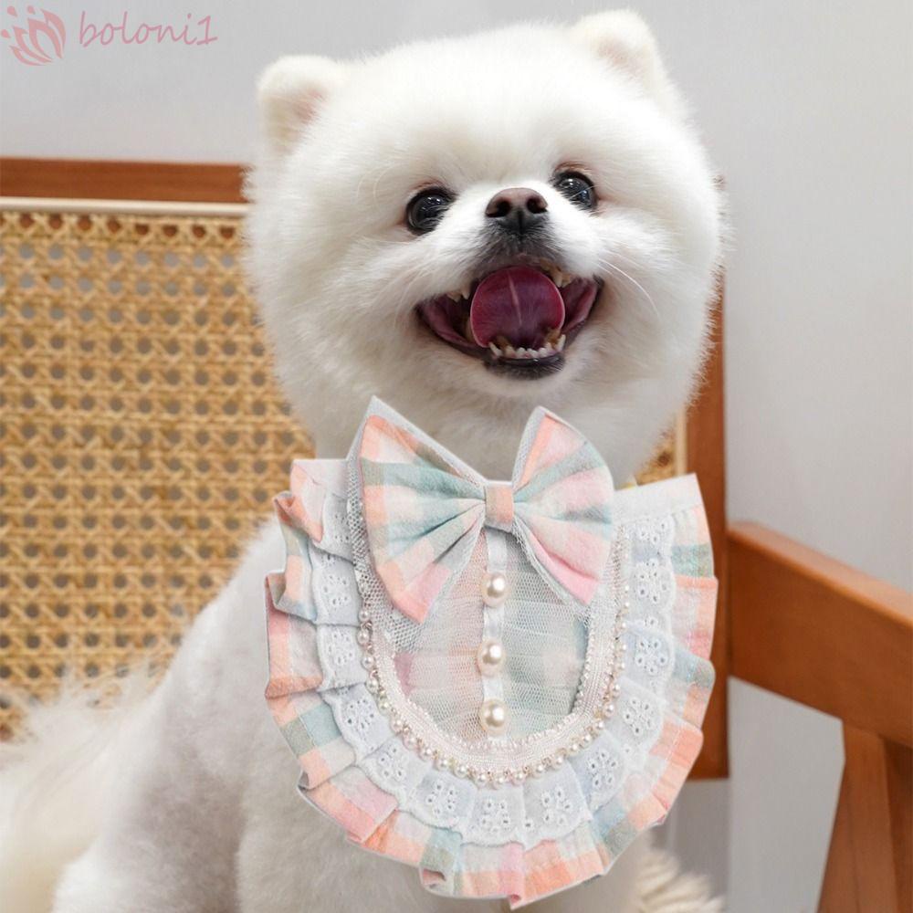 [COD] Yếm Đeo Cổ Mềm Mại Nhiều Màu Sắc Đính Nơ Xinh Xắn Cho Thú Cưng