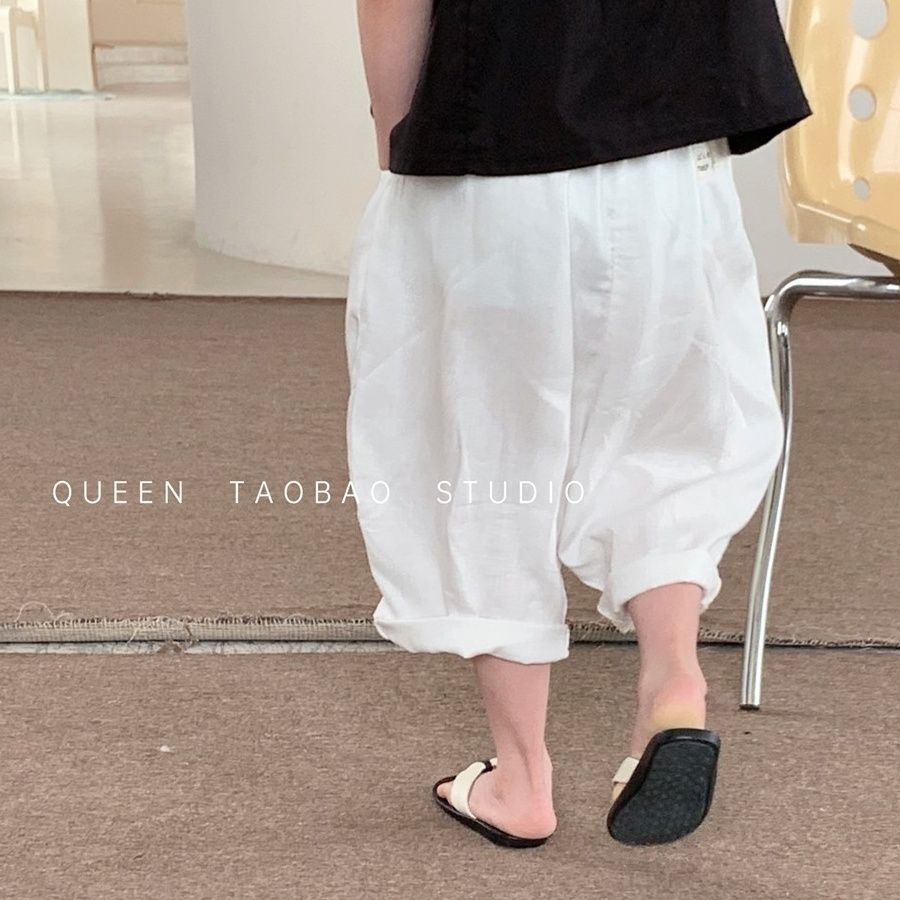 Quần Harem Cotton Lanh Màu Trơn Mẫu Mới 2023 Cho Bé Gái