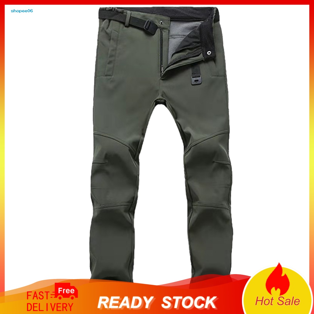 Quần Dài Leo Núi PEMG Vải Lông Cừu Dày Dặn Chống Gió / Nước Thời Trang Cho Nam