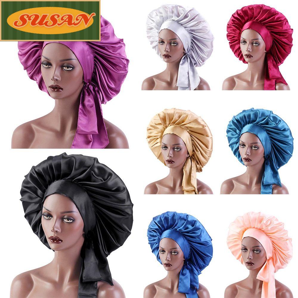 SUSANS Mũ Trùm Đầu Kiêm Khăn Choàng Cổ Một Lớp Bằng Satin Thời Trang Giúp Chăm Sóc Tóc Chemo