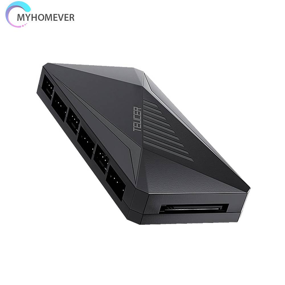 Bộ Chia 6 Cổng Quạt 12V 4PIN PWM 2 Trong 1 Ốp