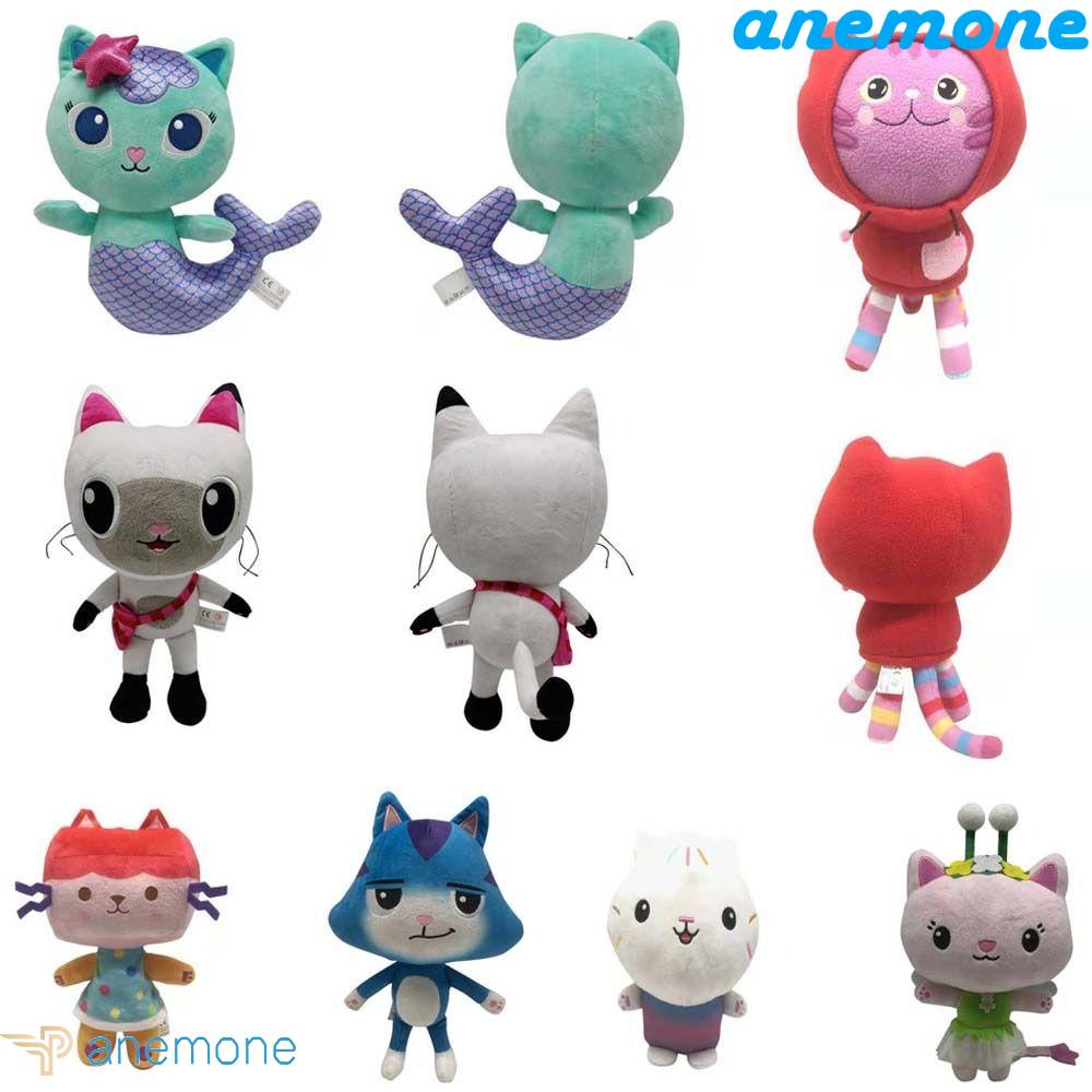 ANEMONE Búp Bê Nhồi Bông Hình Mèo Hoạt Hình 25CM Trang Trí Nhà Cửa
