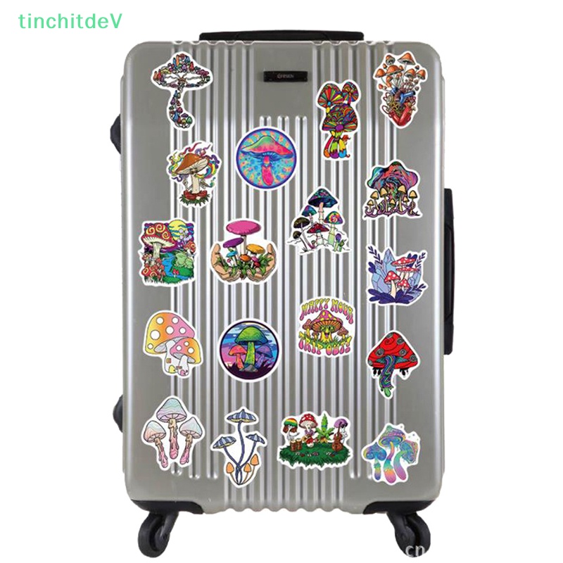 Bộ 50 Miếng Dán Hình Nấm Graffiti Trang Trí Đàn Guitar / Laptop / Ván Trượt