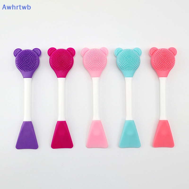 Cọ Rửa Mặt Mát Xa Tẩy Tế Bào Chết Hai Đầu Bằng Silicon Màu Sắc Ngẫu Nhiên