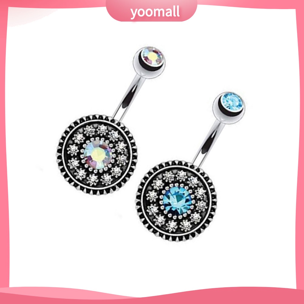 Bộ 2 Khuyên Rốn Tròn Bằng Thép Không Gỉ