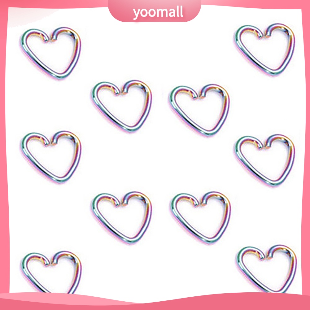 [YM] Set 10 Khuyên Mũi Hình Ngôi Sao / Trái Tim Phong Cách Punk