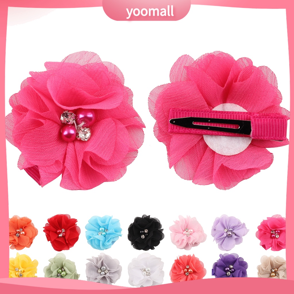 [YM] Kẹp Tóc Bắt Sáng Trang Trí Hoa Tinh Tế Dễ Mặc Hàng Ngày Cho Trẻ Em