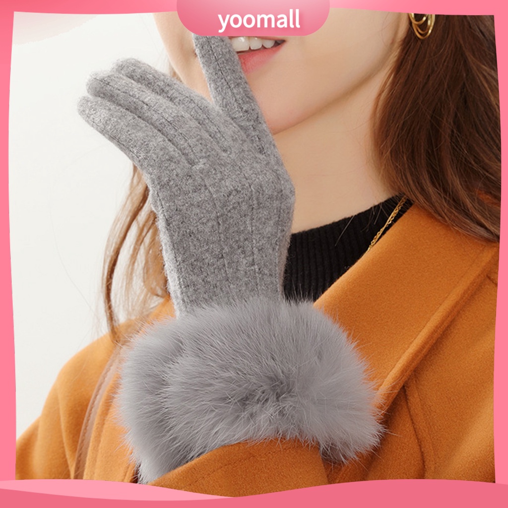 1 Đôi Găng Tay Giữ Ấm Dày Dặn Tiện Dụng Khi Đạp Xe / Trượt Ván Cho Nữ