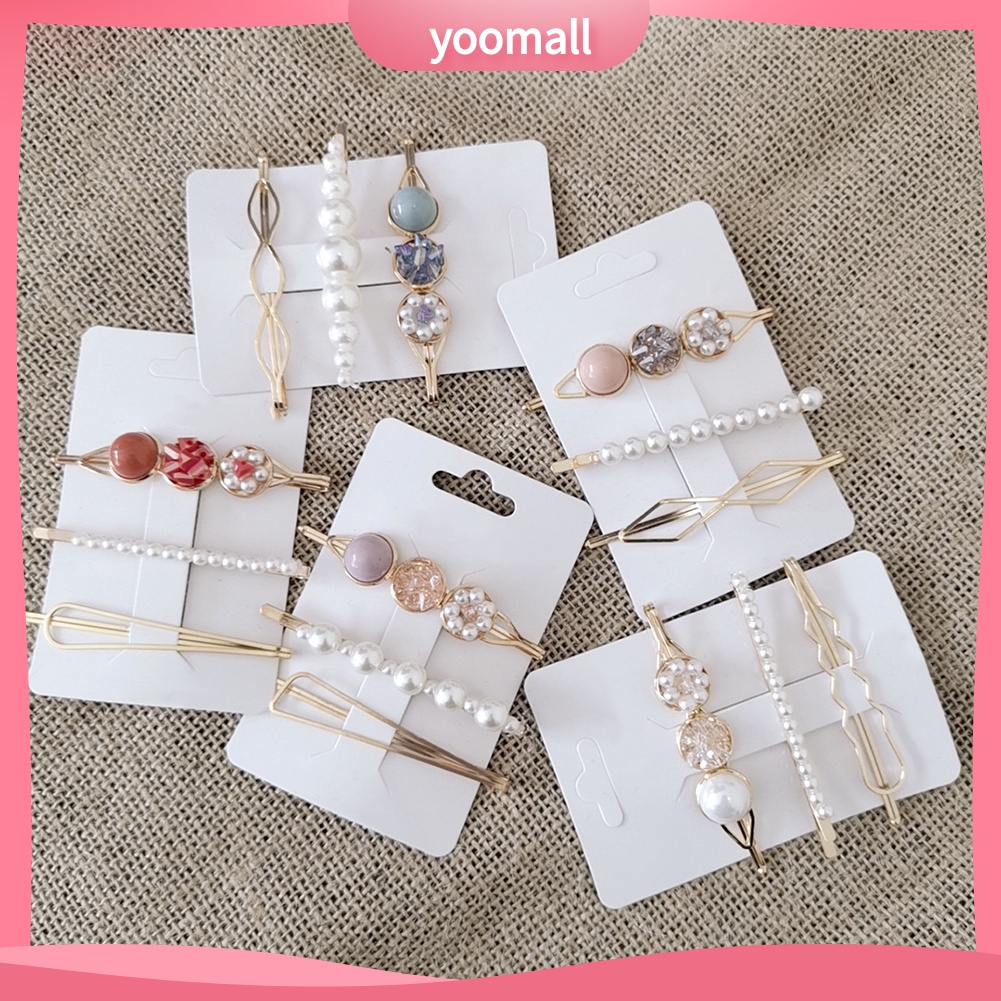 Set 3 Kẹp Tóc Đính Ngọc Trai Giả Thời Trang Cho Nữ