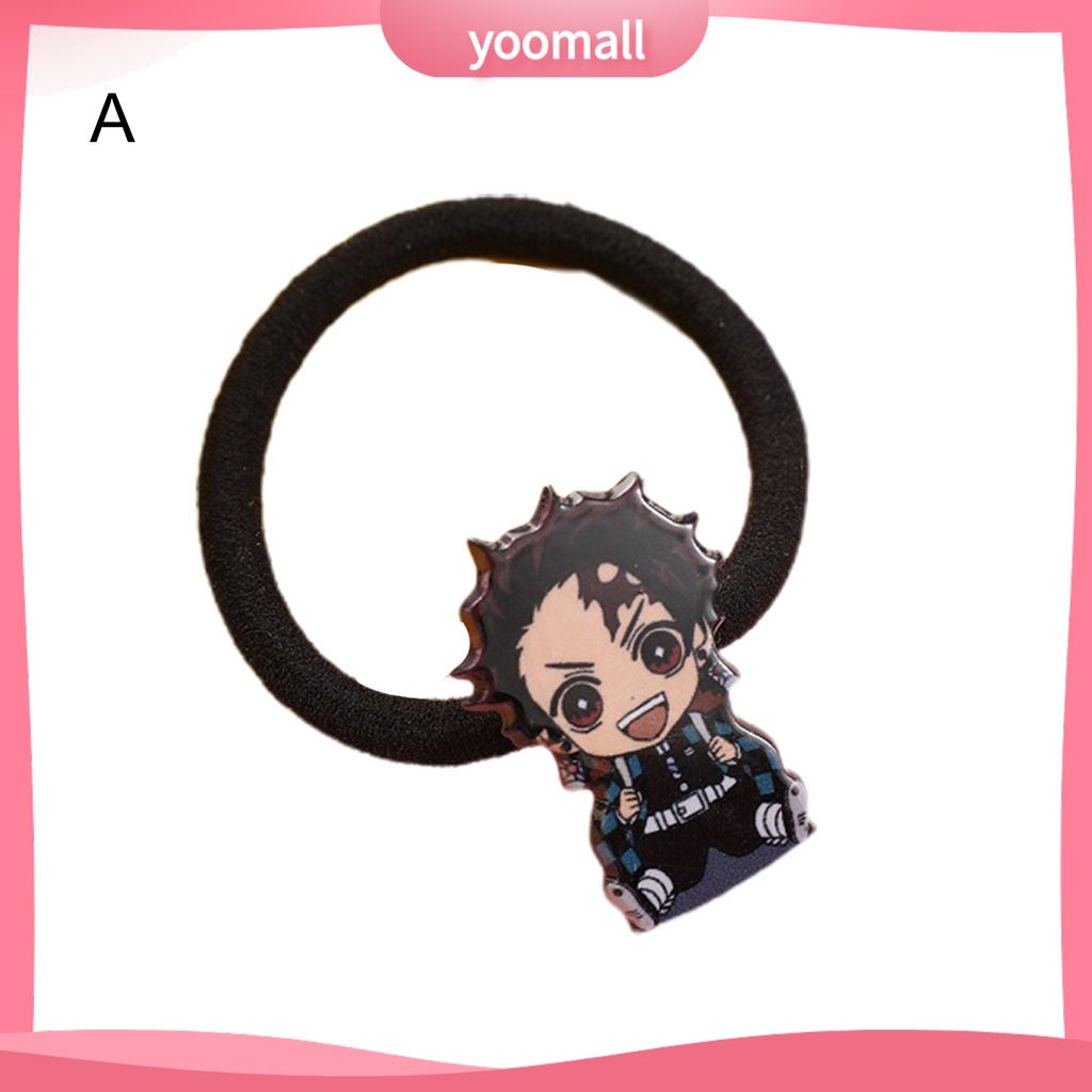 Dây Cột Tóc Vải Cotton In Hình Anime Demon Slayer Dễ Giặt Thời Trang Cho Nữ