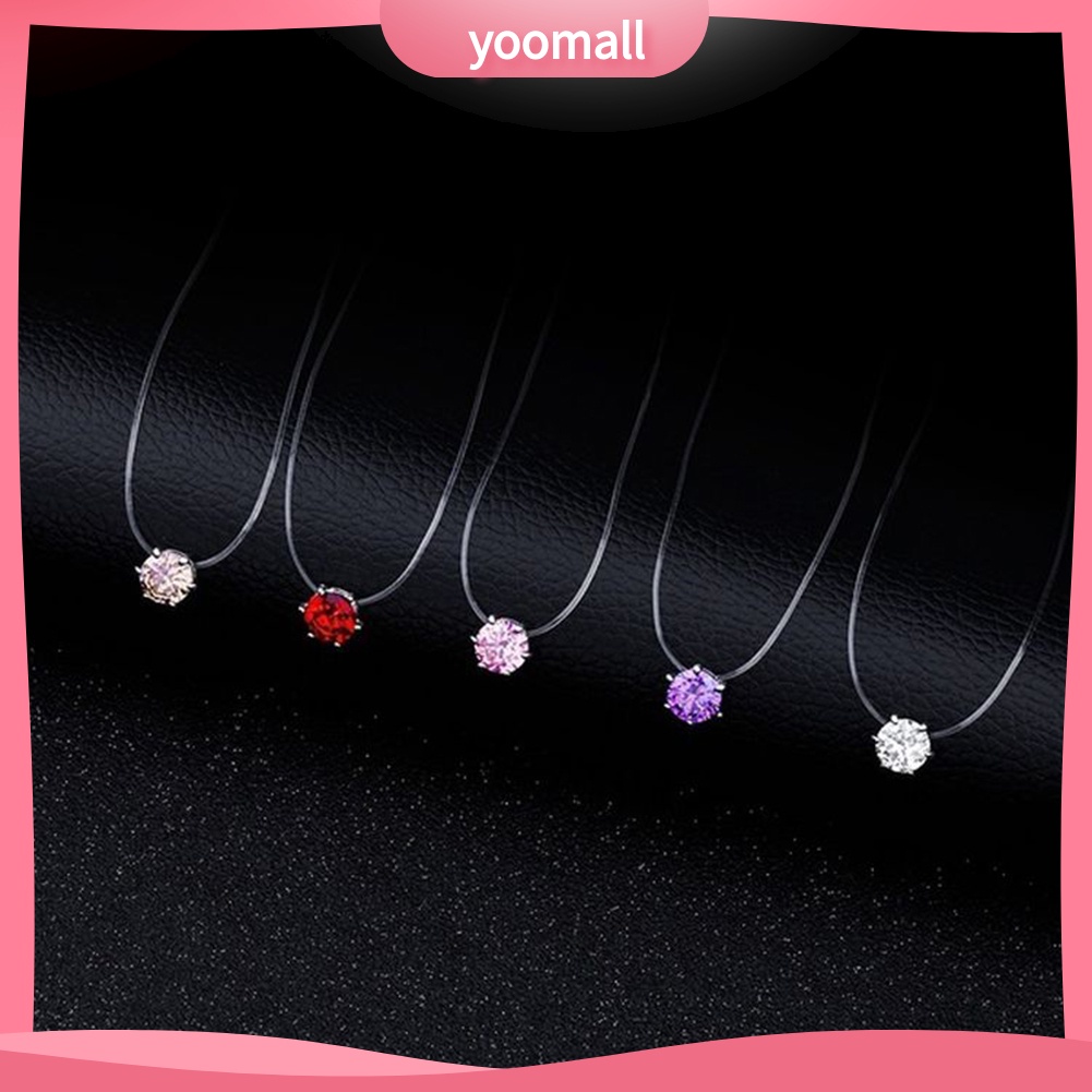 Vòng cổ Mặt Đá Zircon Trong Suốt Thời Trang Cho Nữ