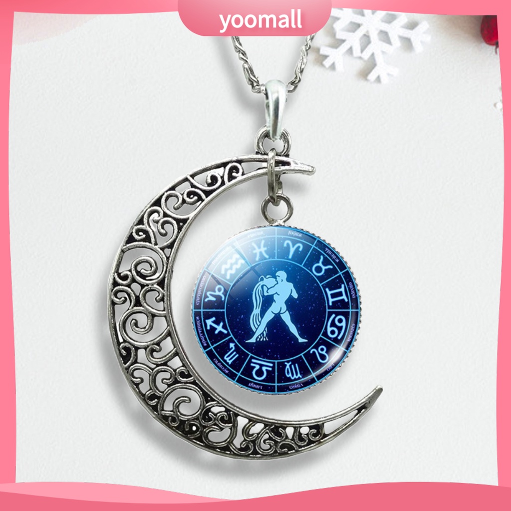 Vòng cổ Mặt Hình 12 Chòm Sao Đính Đá Quý Nhân Tạo Thời Trang Unisex