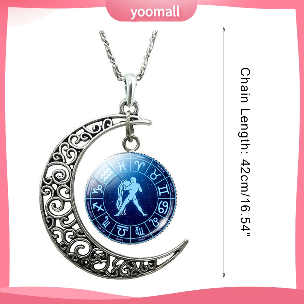 Vòng cổ Mặt Hình 12 Chòm Sao Đính Đá Quý Nhân Tạo Thời Trang Unisex