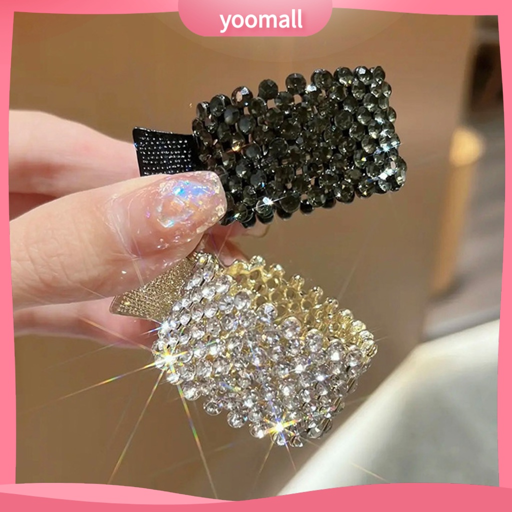 Kẹp Tóc Đính Đá Lấp Lánh Chống Trượt Dành Cho Nữ