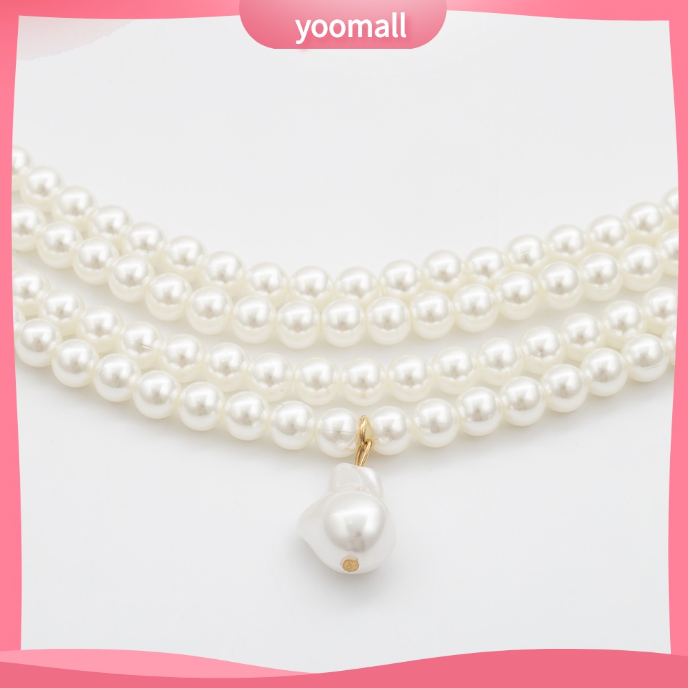 Vòng Cổ Choker Nhiều Lớp Đính Hạt Ngọc Trai Nhân Tạo Thanh Lịch Dành Cho Nữ
