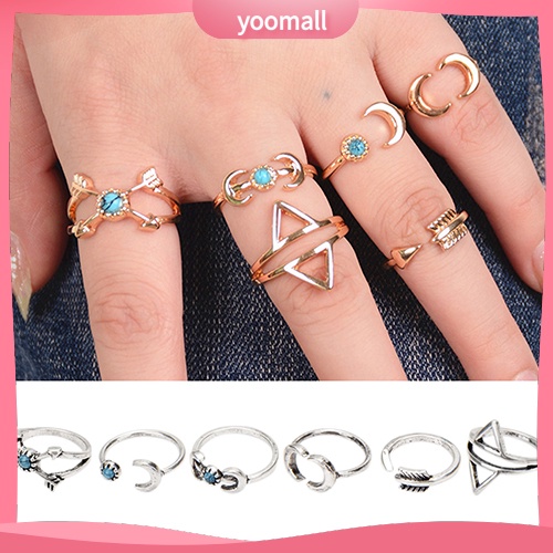 Set 6 Nhẫn Đeo Khớp Ngón Tay Thời Trang Nữ