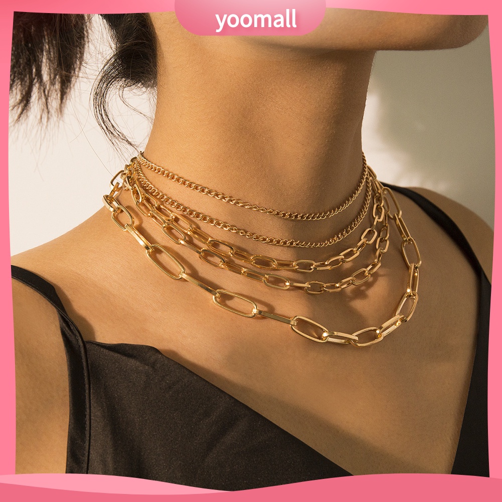Vòng cổ Nhiều Lớp Phong Cách Punk Thời Trang Dành Cho Nữ