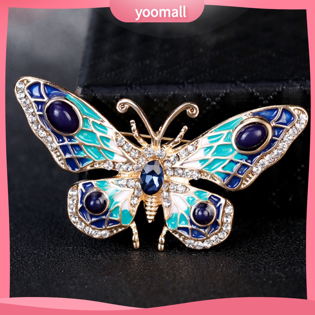 Ghim Cài Áo Hình Bướm Đính Đá Nhân Tạo Thời Trang