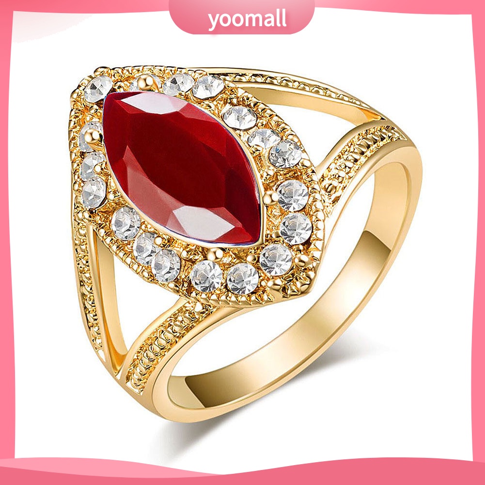 Nhẫn Hình Giọt Nước Đính Đá Hình Giọt Nước Phong Cách Hoàng Gia Cổ Điển